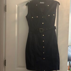 Calvin Klein- Elegant Navy Sleeveless Dress-Size 6